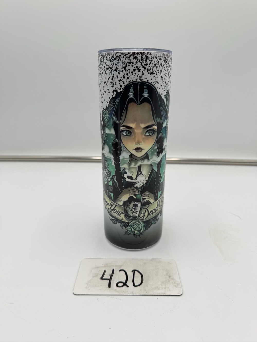 Wednesday Addams Gothic 20oz Stainless Steel Tumbler Insulated Travel Cup Lid